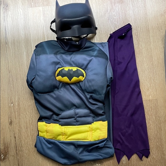 Kids Batman Costume with Mask - Black, Yellow, and Purple - Picture 1 of 7